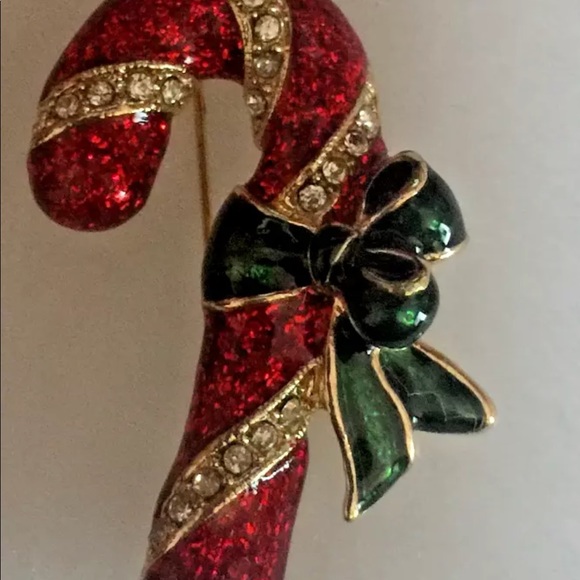 LIMITED Edition Gold HOLIDAY Candy Cane Brooch - Picture 4 of 8